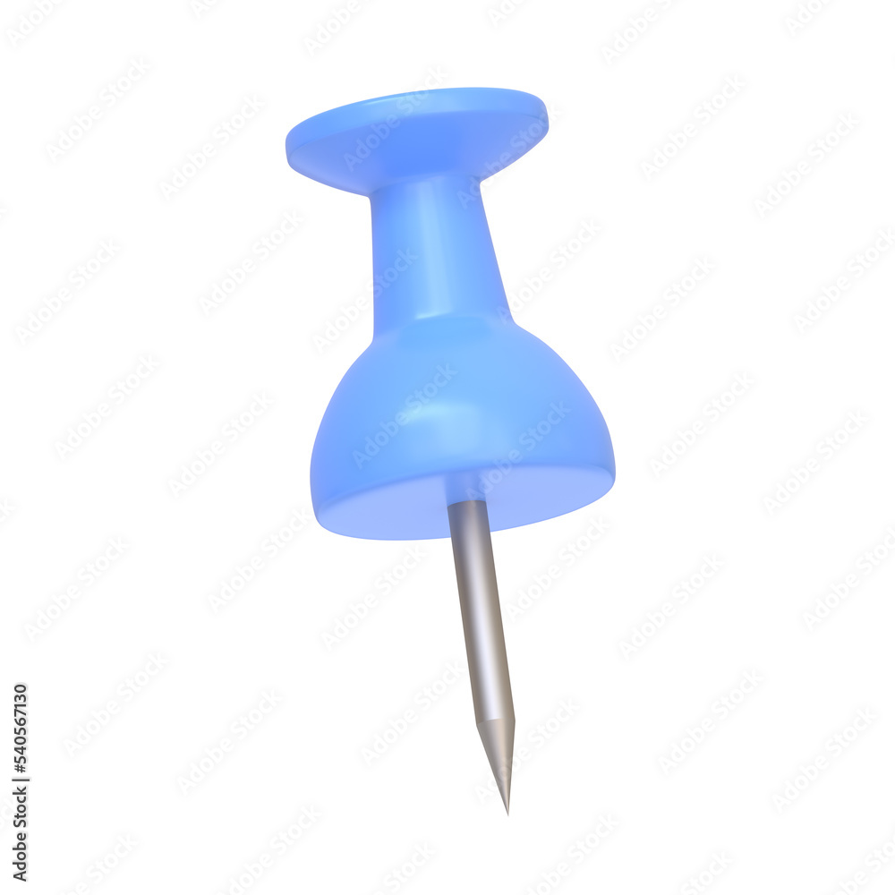 Blue drawing pin isolated on white background. 3D icon, sign and symbol. Cartoon minimal style. 3D Rendering Illustration Blue drawing pin isolated on white background. 3D icon, sign and symbol. Cartoon minimal style. 3D Rendering Illustration