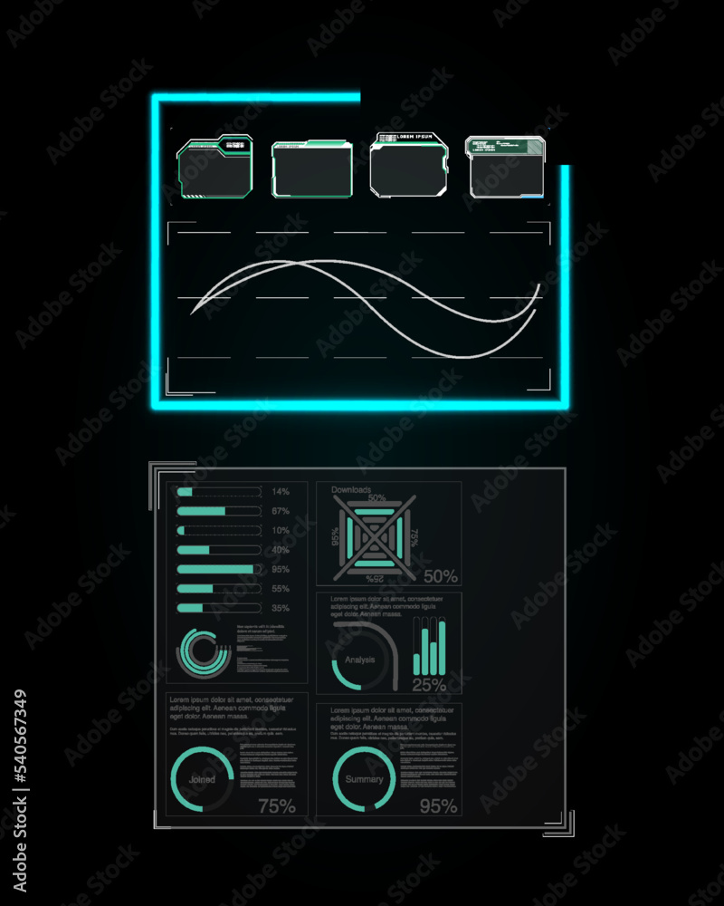 Sci Fi modern user interface elements. futuristic abstract HUD frame ...