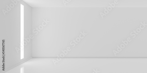 Wallpaper Mural Empty white interior room with light from window on the left walll, modern architecture template background Torontodigital.ca