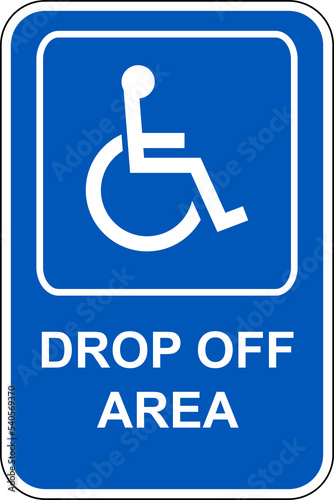Reserved parking sign disabled access handicapped parking only drp off area