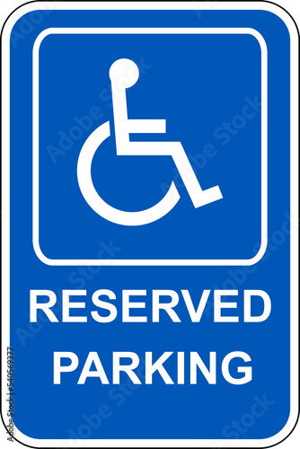 Reserved parking sign disabled access handicapped parking only 
