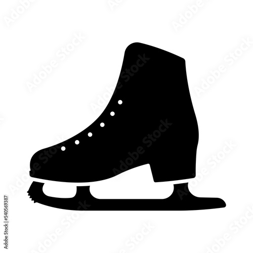 Skates icon. Skating. Black silhouette. Side view. Vector simple flat graphic illustration. Isolated object on a white background. Isolate.