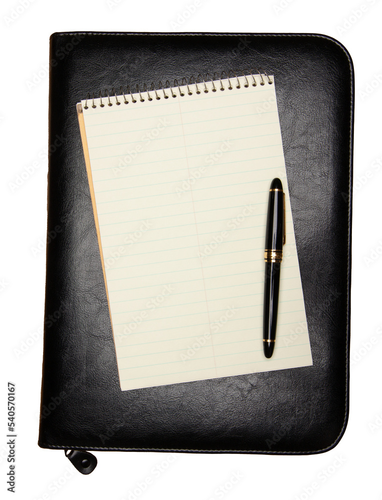 Transparent PNG Business or School Folder with Blank Pad of Paper and Pen. Transparent PNG Business or School Folder with Blank Pad of Paper and Pen.