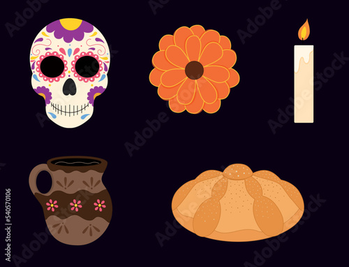 Traditional day of the dead elements photo