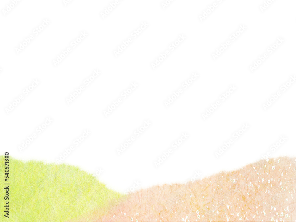 Fototapeta premium 春色の優しい和紙のちぎり絵フレーム背景