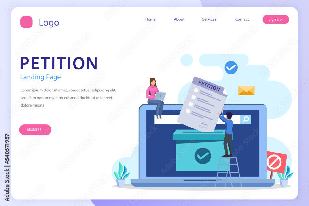 Petition form concept. People signing and spreading petition or complaint. flat vector Petition form concept. People signing and spreading petition or complaint. flat vector