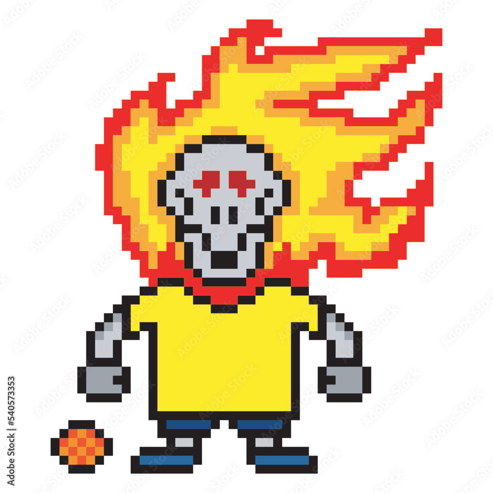 Obraz premium pixel art cartoon illustration football player soccer ghost character