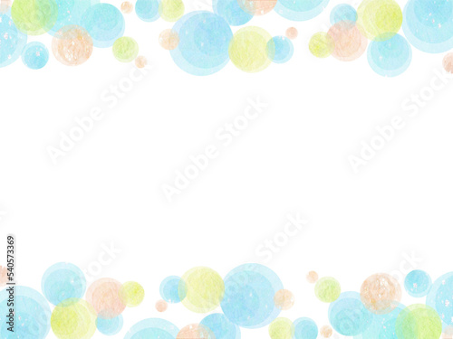 カラフルで可愛い水玉模様のフレーム背景イラスト