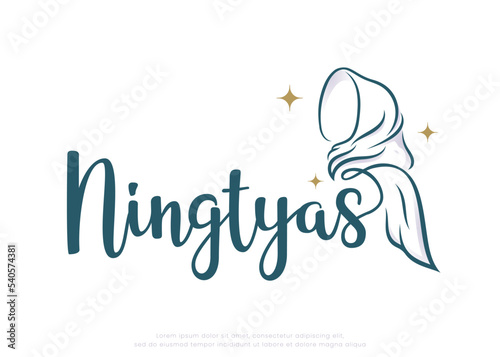 Muslim hijab fashion logo design