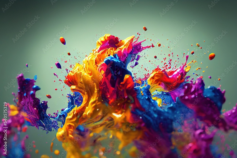 Vivid splashes captured in motion. Digital Illustration Vivid splashes captured in motion. Digital Illustration
