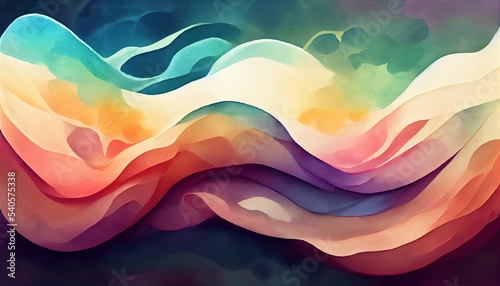 Multicolored watercolor abstract background texture. Digital Illustration