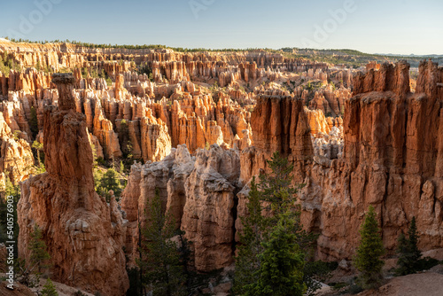 Morning Light Shining On The Tops of Hoodoos