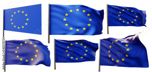 European Union. EU flag set...