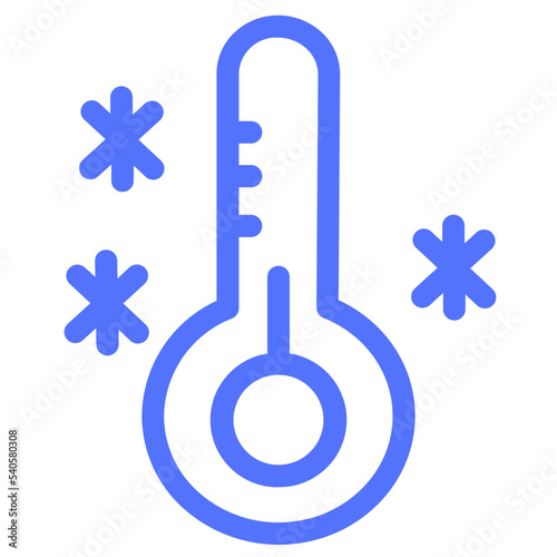 cold freezing snow christmas winter line icon