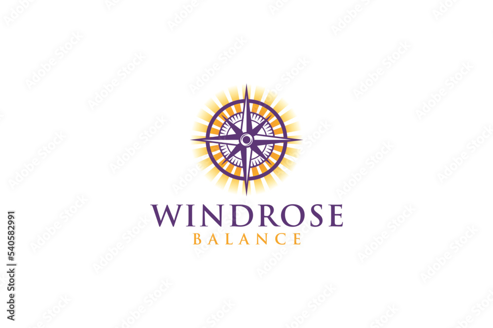 Windrose Compass logo design modern direction icon simple minimalist north sign Windrose Compass logo design modern direction icon simple minimalist north sign