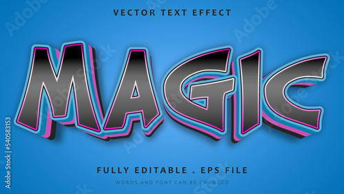 3d Colorful Word Magic Editable Text Effect Design