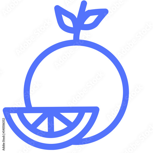 orange vitamine c line icon