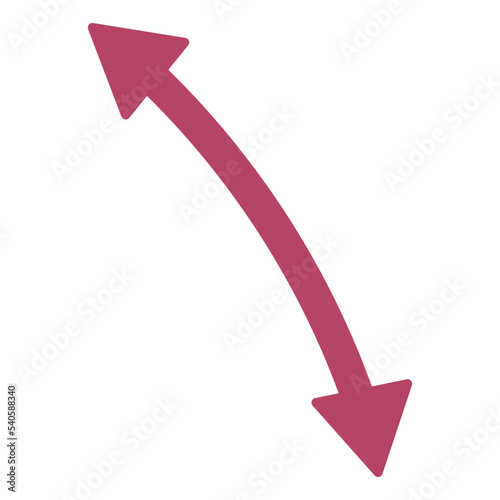 双方向の曲がった矢印のイラスト