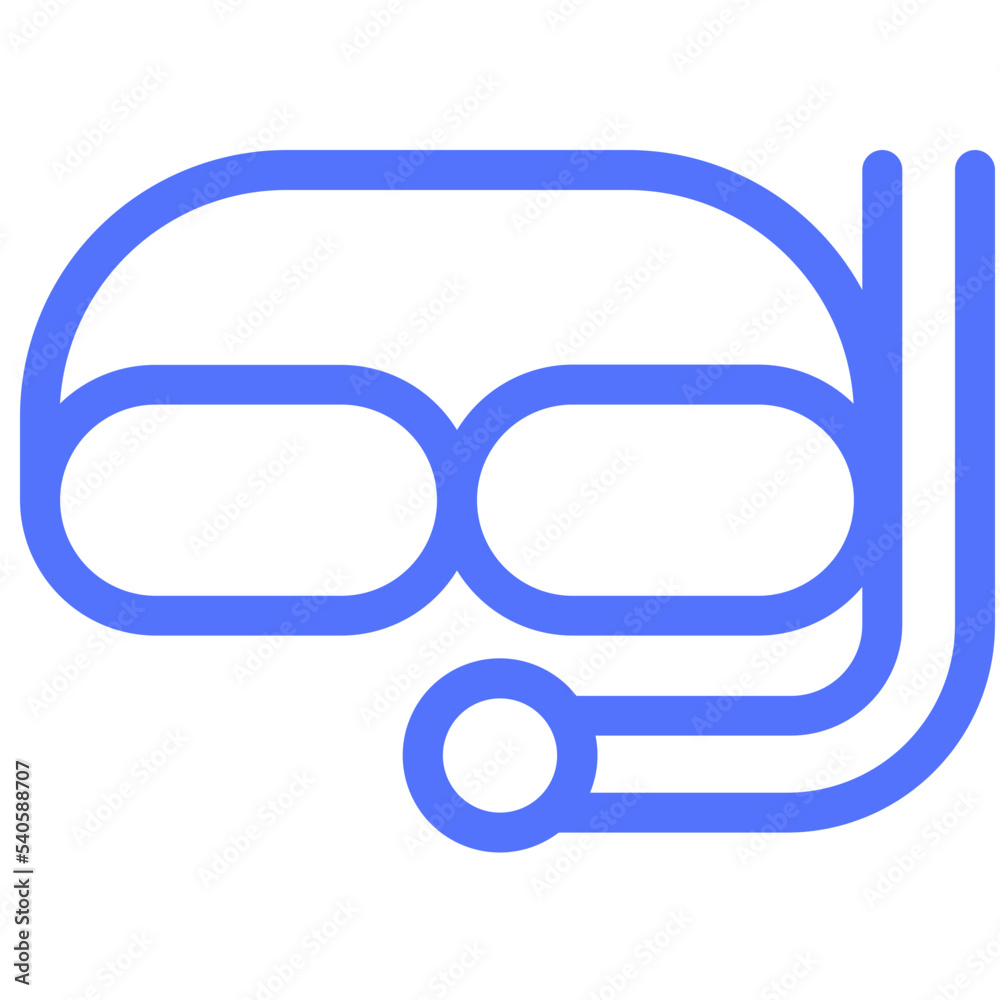 dive diver diving mask line icon
