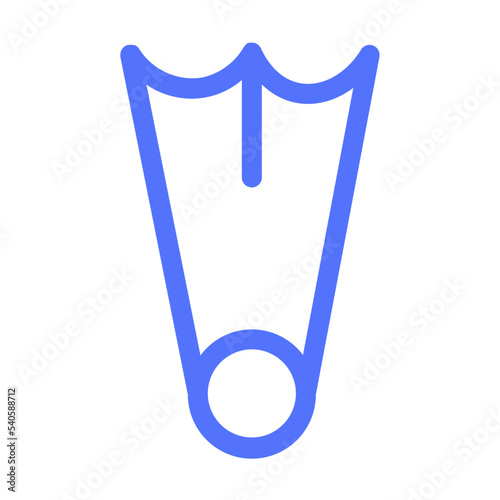 diving swimfin flippers line icon