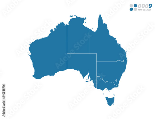 Vector blue of map Australia.