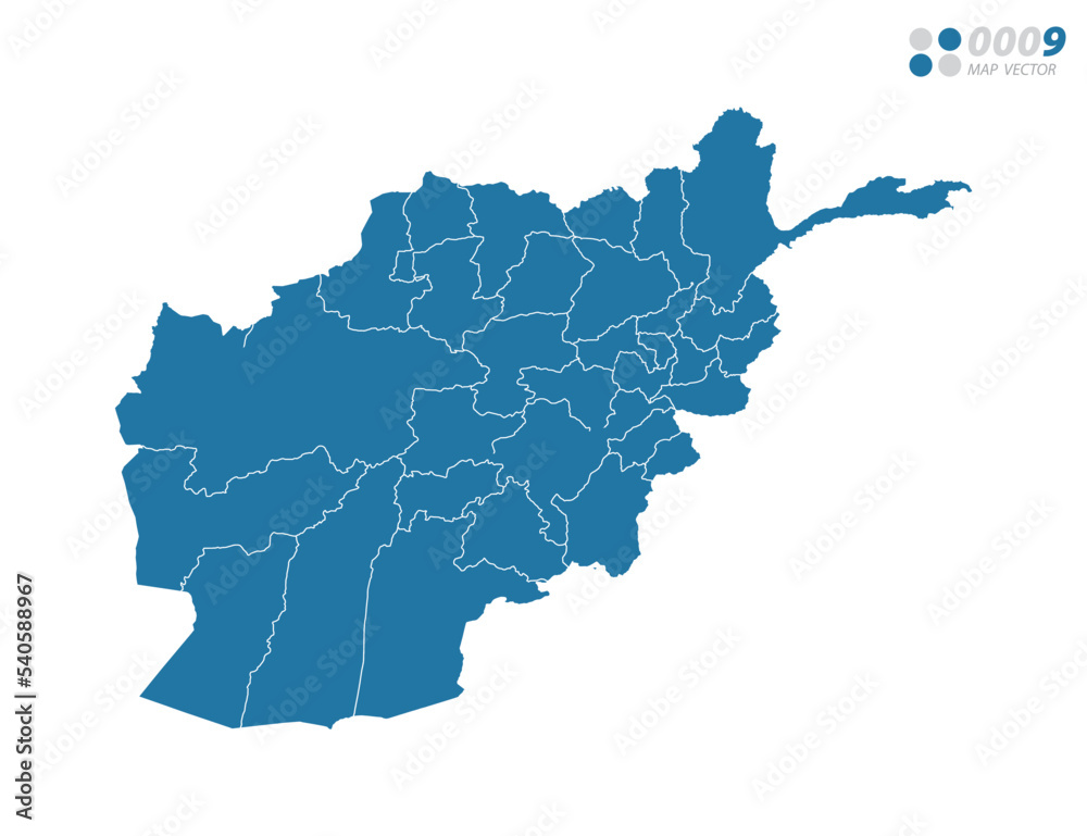 Fototapeta premium Vector blue of map Afghanistan.