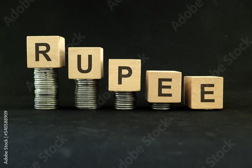 Φωτογραφία Indian rupee weakening, value depreciation and devaluation concept