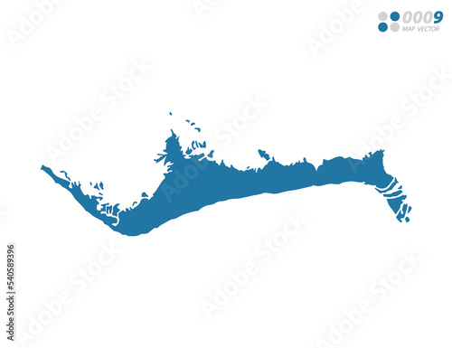 Vector blue of map Grand Bahama.