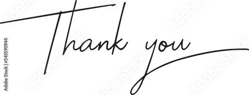 Thank you black text handwritten. Thank you black text white background vector. Thank you simple text.