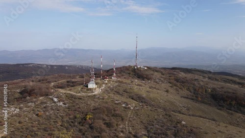 Aerial Footage of Telecommunication Towers at Tupiznica mountain