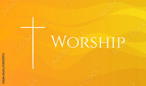 Christian Worship Orange Background Illustration