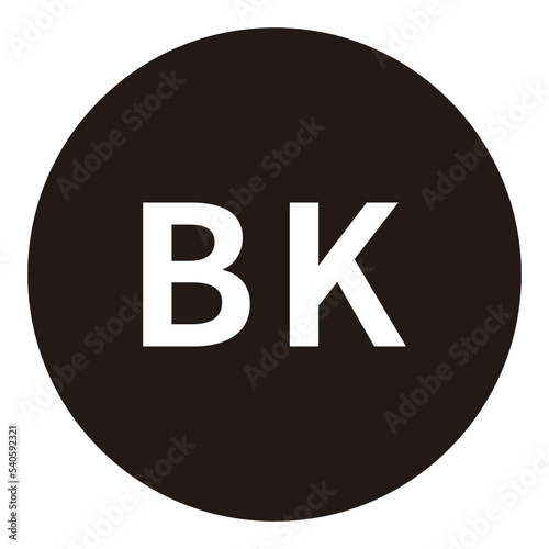 BK（ブラック）カラーの略称二文字アイコン