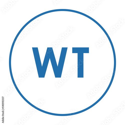 WT（ホワイト）カラーの略称二文字アイコン