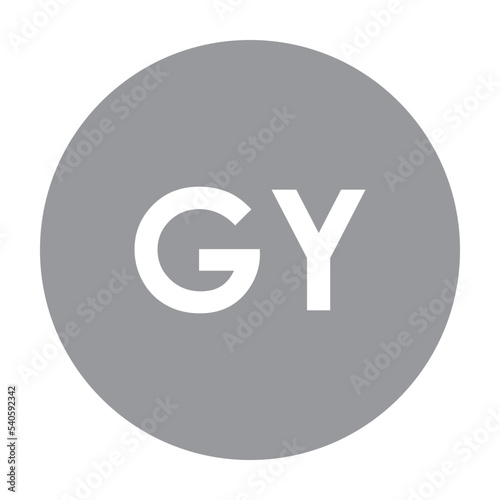 GY（グレー）カラーの略称二文字アイコン