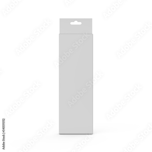 White Blank Pencil Color Box or device box for electronic devices isolated on white.