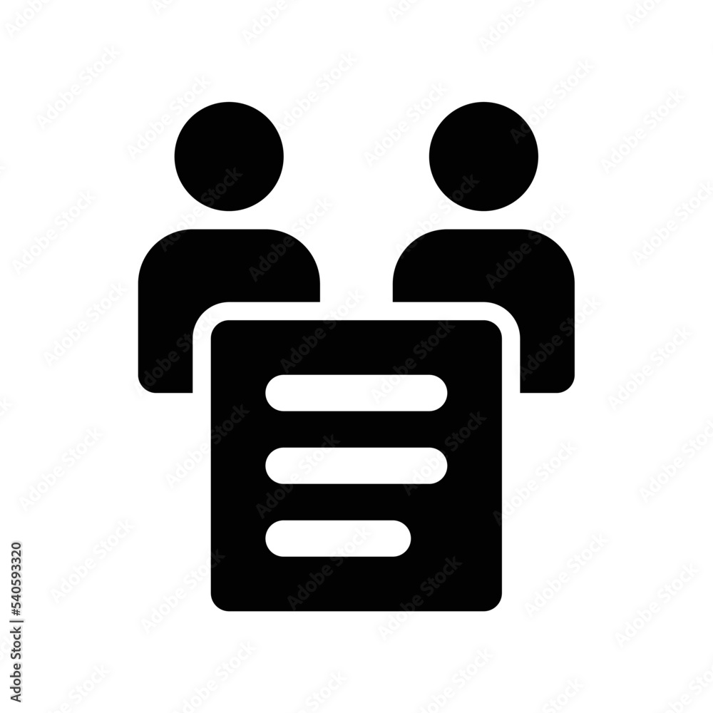 Engagement or contract icon between peoples with text paper in black outline style Engagement or contract icon between peoples with text paper in black outline style