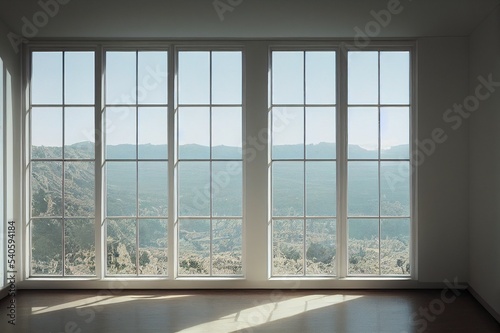 classic white room with window and a view