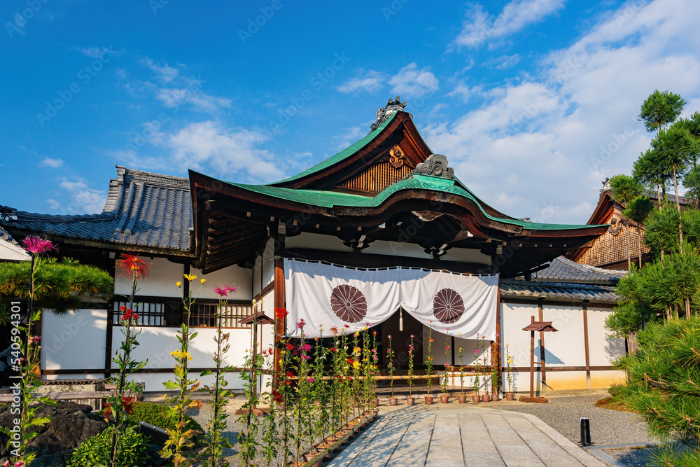 Sunny exterior view of the Daikaku-ji