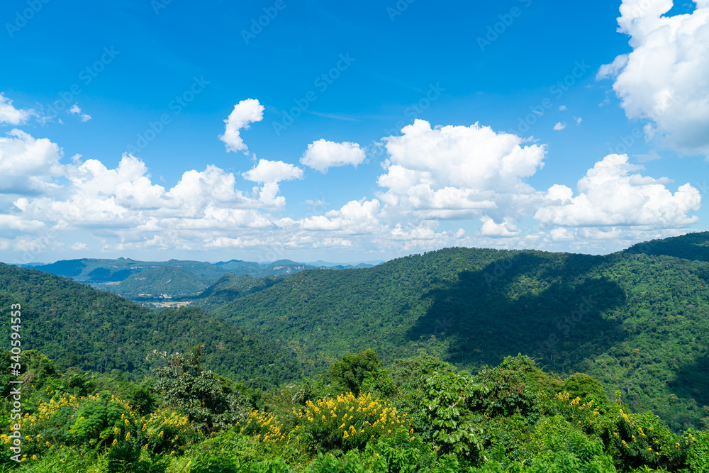Khao Yai landscape mountain and blue sky viewpoint