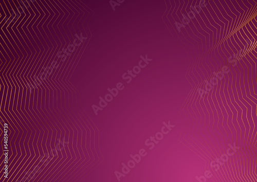 Golden curved wavy lines abstract luxury background. Vector purple design
