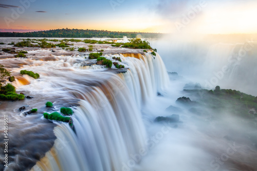 Iguazu Falls dramatic landscape  view from Brazil side  South America