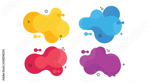 Modern abstract vector banner set. Flat geometric liquid form with various colors. Modern vector template, Template for the design of a logo, flyer or presentation.