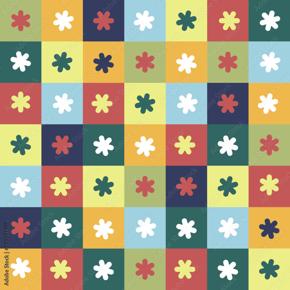 Blooming flowers and plants seamless patterns
