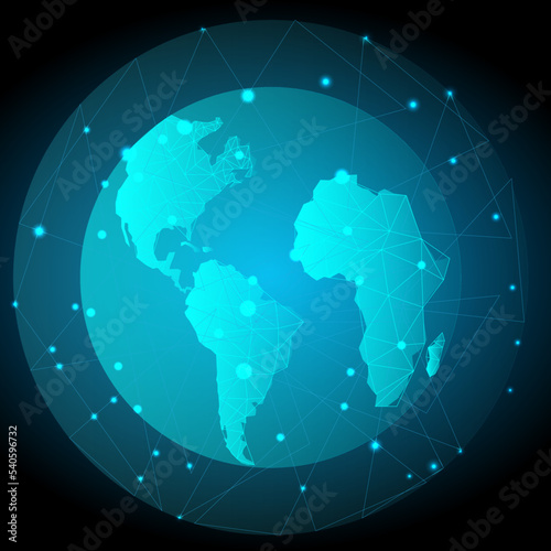 world map connection futuristic modern website background or cover page vector for technology and finance concept and education future company
