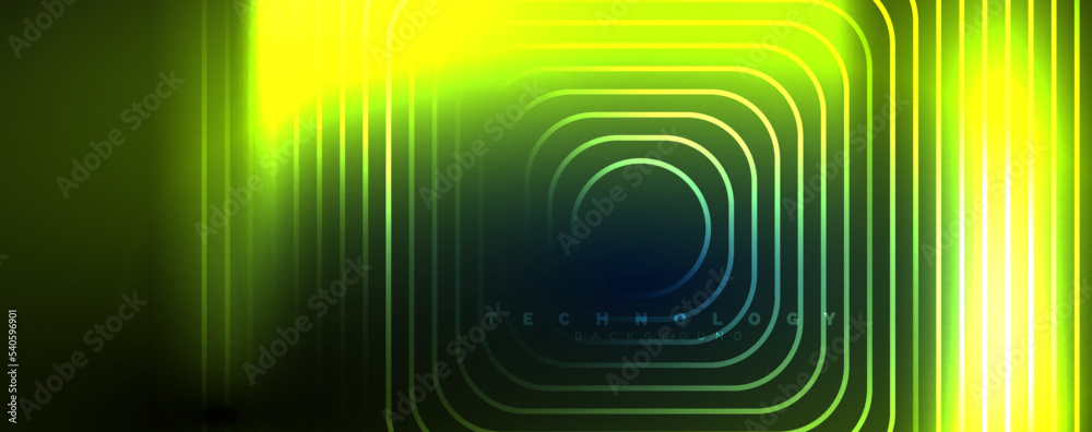 Neon glowing lines and angles, magic energy space light concept. Vector illustration for wallpaper, banner, background, leaflet, catalog, cover, flyer Neon glowing lines and angles, magic energy space light concept. Vector illustration for wallpaper, banner, background, leaflet, catalog, cover, flyer