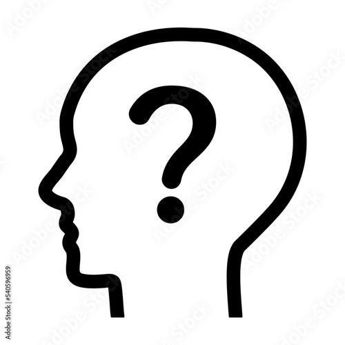 横顔とはてなマークのアイコン