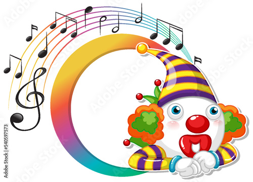 Circus clown with music key banner