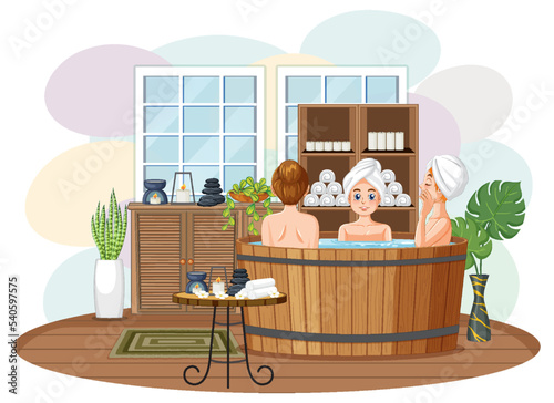 Women in hot tub spa