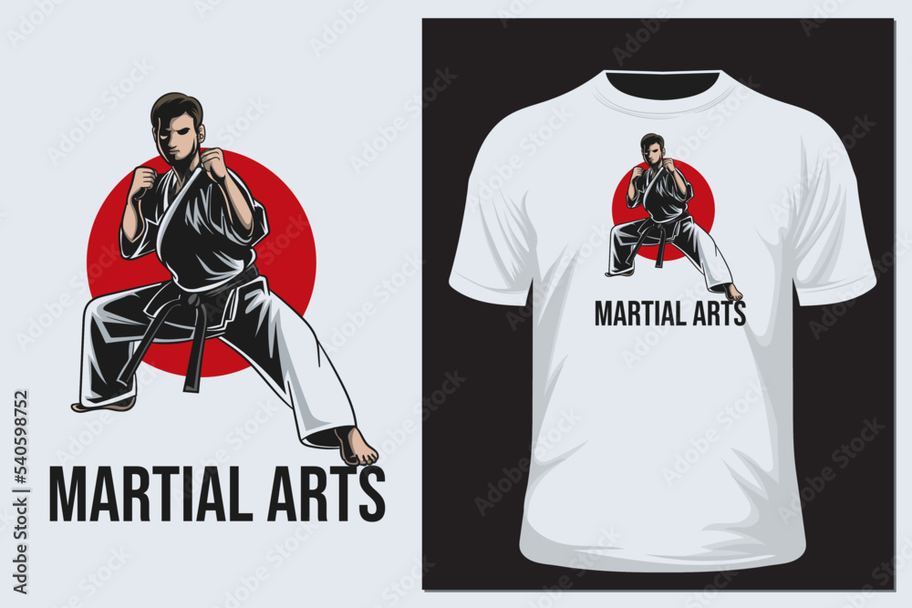 Martial art vector illustration. t shirt design
