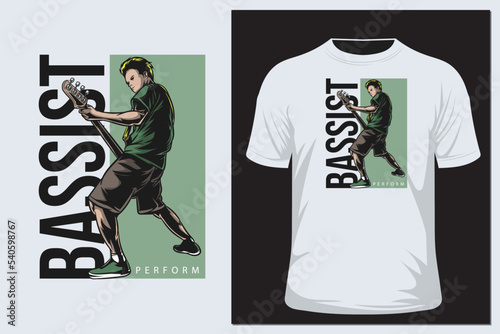Bassist perform on the stage t shirt